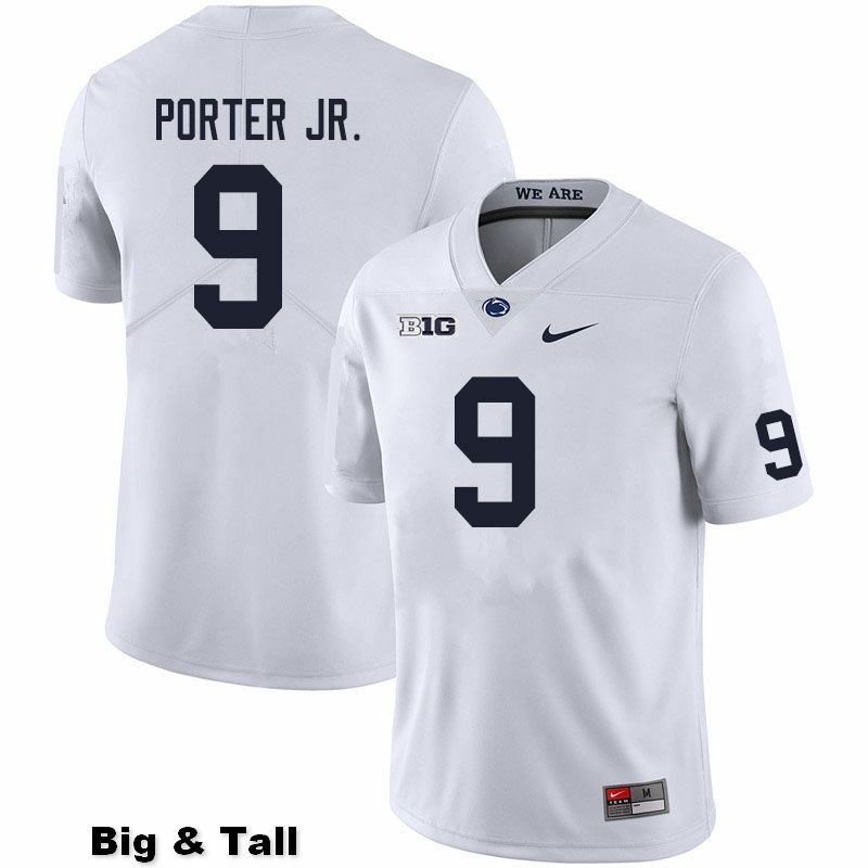 NCAA Nike Men's Penn State Nittany Lions Joey Porter Jr. #9 College Football Authentic Big & Tall White Stitched Jersey BEO8198HR